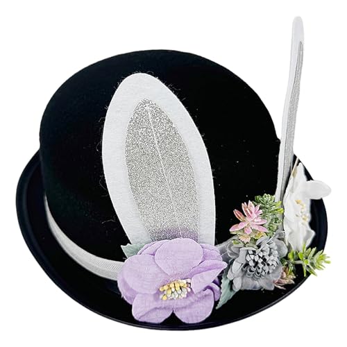 Teksome Bunny Ears Hut für Männer - Bunny Ears Show Hut mit Blumen - Stilvolle Rollenspiel-Accessoires, Karneval Kopfbedeckung, weicher Party-Kopfschmuck für Damen, Herren Teksome Bunny Ears Hut für Männer - Bunny Ears Show Hut mit Blumen - Stilvolle Rollenspiel-Accessoires, Karneval Kopfbedeckung, weicher Party-Kopfschmuck für Damen, Herren von Teksome