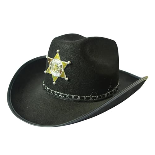 Teksome Cowgirl-Hut | Vintage Western-Cowgirl-Hut,Kopfbedeckung für Damen Cowgirl-Hut Breite Krempe mit Pentagramm Fit Outdoor, Cosplay, Party Teksome Cowgirl-Hut | Vintage Western-Cowgirl-Hut,Kopfbedeckung für Damen Cowgirl-Hut Breite Krempe mit Pentagramm Fit Outdoor, Cosplay, Party von Teksome