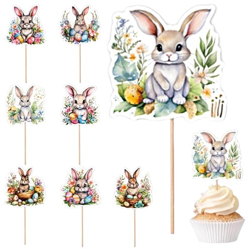 Teksome -Cupcake-Topper, bunt, 8 Stile, Kaninchenspieße, Kuchendekoration, Tages-Kuchenaufsätze für Babyparty, Partyzubehör Teksome -Cupcake-Topper, bunt, 8 Stile, Kaninchenspieße, Kuchendekoration, Tages-Kuchenaufsätze für Babyparty, Partyzubehör von Teksome