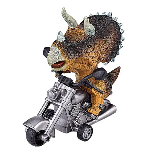 Teksome Dinosaurier-Motorrad-Spielzeug - Dinosaurier-reitendes Motorrad-Modell,Reibungsbetriebener Tyrannosaurus Rex oder Triceratops Dino Toys, Trägheits-Tier-Motorrad-Spielzeug-Fahrzeug-Geschenke von Teksome