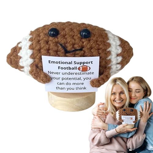 Teksome Häkelball mit emotionaler Unterstützung, handgefertigter Strickball mit motivierendem Zitat, emotionale Unterstützung, Häkelball mit inspirierendem Zitat für Zuhause, Arbeitsplatz, Desktop von Teksome