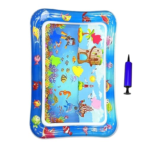 Teksome Katzen-Wassermatte, 66 x 47 cm, aufblasbare Wasser-sensorische Spielmatte, kühlend, wasserdicht, interaktives Tablett, rutschfestes Kissen, für Outdoor-Reisen, Welpen, Kätzchen von Teksome