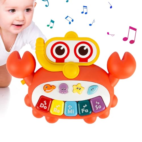 Teksome Klavierspielzeug für Babys, Klaviertastaturspielzeug,Musikspielzeug, batteriebetriebene Klaviertastatur - Interaktives Spielzeug in Krabben-/Vogelform, Musikinstrumentenspielzeug für kleine von Teksome