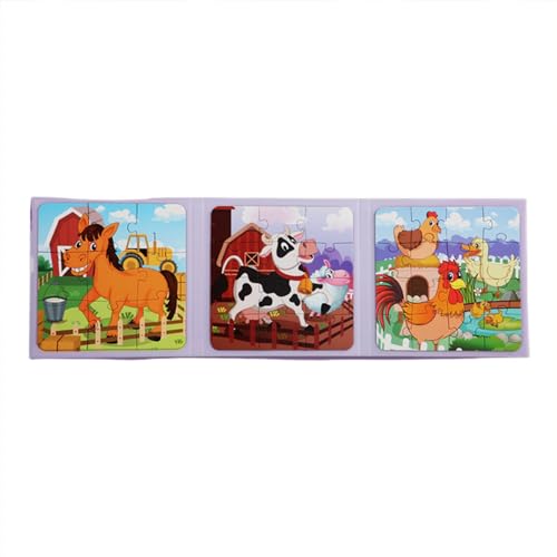 Teksome Magnetisches Reisepuzzle, Magnetpuzzles für Kinder,Faltbare Tierpuzzle-Sets | Pädagogisches Cartoon-Puzzle-Puzzlebuch für die frühe Bildung für Kleinkinder, Mädchen und Jungen von Teksome
