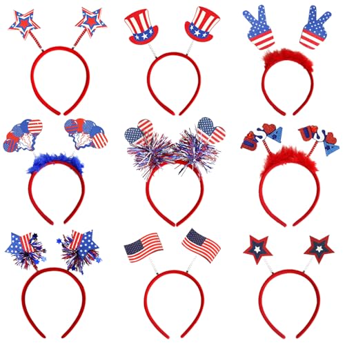 Teksome Patriotischer Stirnband, patriotischer Kopf Boppers - Patriotische Flagge Partyhüte,9x Memorial Day Independence Day Accessoires für Paraden, Grill, Veranstaltungen, Kostüme und Teksome Patriotischer Stirnband, patriotischer Kopf Boppers - Patriotische Flagge Partyhüte,9x Memorial Day Independence Day Accessoires für Paraden, Grill, Veranstaltungen, Kostüme und von Teksome