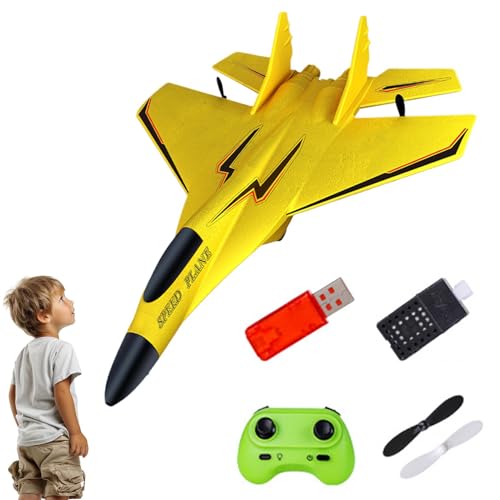 Teksome RC-Flugzeug, ferngesteuertes Flugzeug | Outdoor-Flugspielzeug mit Licht | Ferngesteuerte Segelflugzeuge, 2,4 GHz, 2 Kanäle, ferngesteuerte Flugzeuge für Erwachsene, Kinder, Anfänger von Teksome