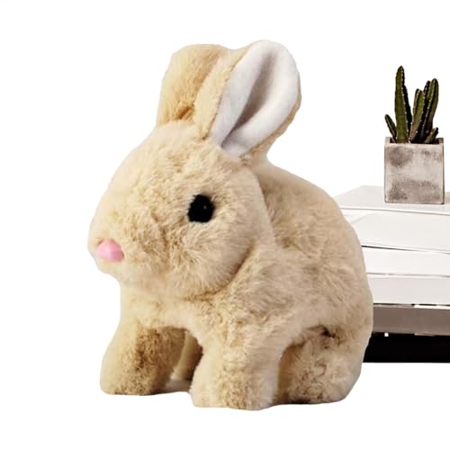 Teksome Realistic Bunny Toy - Interactive Bunny Plüsch, elektronisches Plüschhüpfen -Kaninchenspielzeug mit Springen, Zucken und Schütteln von Ohren, gefülltes Kaninchen -Plüschspielzeug für Ostern von Teksome