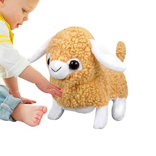 Teksome Roboterschafe, elektrisches Tierspielzeug - Realistische elektrische interaktive Simulation animiertes Spielzeug - Tragbarer schlafender Haustier Buddy, Lammplüschbegleiter für Ostern, von Teksome