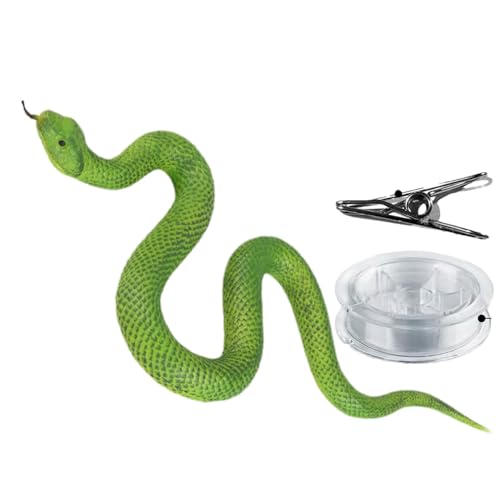 Teksome Schlangen-Streichspielzeug, Clip-On-Schlangenspielzeug - Schlangenspielzeug aus Silikon,Simulationsschlangenspielzeug mit Schnur und Clip für einfache Einrichtung, Silikon-Handwerkskunst, von Teksome