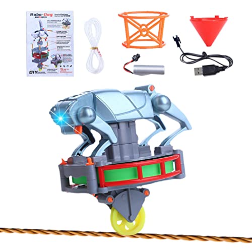 Teksome Schubkarren-Roboter-Hundespielzeug,Einzelner Schubkarren-Roboterhund,Schwerkraft-Balance Einrad Seiltanz Drahtgehen | Schwerkraft-Balance-Drahtseil-Gehen, sicheres kreatives Spielen für von Teksome