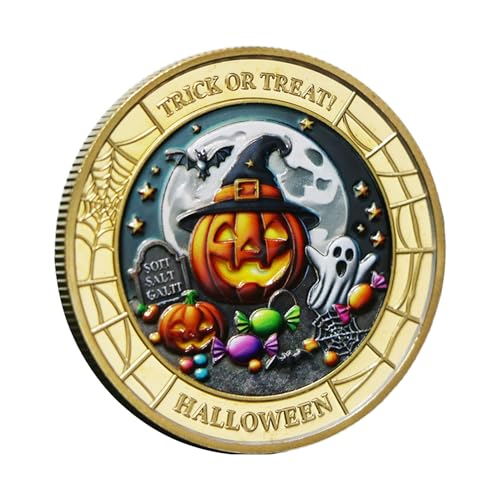 Teksome Seltene Münze Für Sammler, Halloween Spaß Metall Prägeplakette, Partyartikel Erinnerungsstück Festtagsdekoration Sammlerstück für Zuhause Erwachsene Kinder Urlaub Ausstellung Teksome Seltene Münze Für Sammler, Halloween Spaß Metall Prägeplakette, Partyartikel Erinnerungsstück Festtagsdekoration Sammlerstück für Zuhause Erwachsene Kinder Urlaub Ausstellung von Teksome