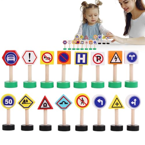Teksome Straßenverkehrsschild Spielzeug, Verkehrsschilder für Kinder - 16x Kinder Verkehrszeichen Playset - Bildungshölzern Bausteine, Frühes Lernen, Stop -Sicherheitsspiel für Partygunst Teksome Straßenverkehrsschild Spielzeug, Verkehrsschilder für Kinder - 16x Kinder Verkehrszeichen Playset - Bildungshölzern Bausteine, Frühes Lernen, Stop -Sicherheitsspiel für Partygunst von Teksome