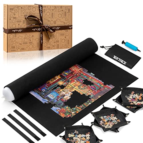 Tektalk Design mit höherer Kapazität mit 6 Filzsortierschalen, Puzzle-Rollmatte in filigraner Verpackungsbox mit Handpumpe zum Speichern und Aufbewahren für 2000, 1500, 1000, 500 Puzzleteile von Tektalk