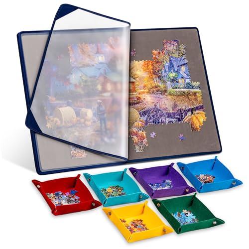 Tektalk Puzzlebrett mit 6 Farbsortierschalen, tragbare Puzzlematte mit staubdichter Puzzle-Abdeckung für Puzzle-Aufbewahrung, Puzzle-Schutz, rutschfeste Oberfläche, bis zu 1000 Teile, Grau Tektalk Puzzlebrett mit 6 Farbsortierschalen, tragbare Puzzlematte mit staubdichter Puzzle-Abdeckung für Puzzle-Aufbewahrung, Puzzle-Schutz, rutschfeste Oberfläche, bis zu 1000 Teile, Grau von Tektalk