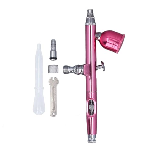 Telituny Airbrush Set Doppelhub, 0,3mm Düse Professionelle Sprühpistole mit Einstellknopf für Modellbau Makeup Kuchen Kunst Handwerk von Telituny