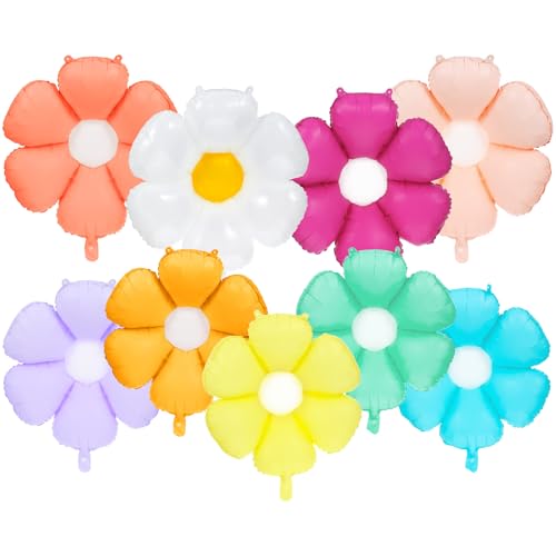 9 Stück Folienballon Gänseblümchen Luftballons Pastellfarben Blumen Geburtstag Party Luftballon Blumen Ballons Pastellfarben Deko für Geburtstag Jungen und Mädchen Babyparty Hochzeit von Telooco