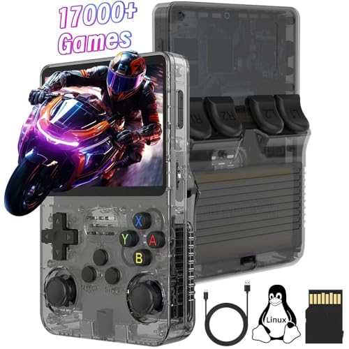 R36S Handheld Spielkonsole, 128G TF Karte 17000+ Spiele 10+ Emulatoren Retro Handheld, 3,5 Zoll IPS Bildschirm Open Source Linux System Handheld Emulator mit Dual 3D Joysticks R36S Handheld Spielkonsole, 128G TF Karte 17000+ Spiele 10+ Emulatoren Retro Handheld, 3,5 Zoll IPS Bildschirm Open Source Linux System Handheld Emulator mit Dual 3D Joysticks von Temoo