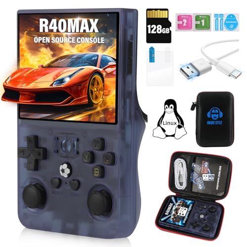 R40MAX Retro Handheld Spielkonsole, 3,5 Zoll IPS Bildschirm Open Source Linux System Retro Spielekonsole, 128G TF Karte 2W+ Spiele 30+ Emulatoren 4000mAh Akku Emulator Handheld R40MAX Retro Handheld Spielkonsole, 3,5 Zoll IPS Bildschirm Open Source Linux System Retro Spielekonsole, 128G TF Karte 2W+ Spiele 30+ Emulatoren 4000mAh Akku Emulator Handheld von Temoo