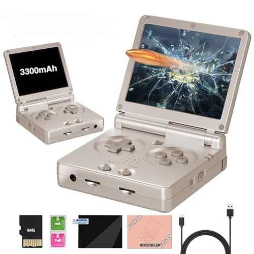 RG35XXSP Retro Handheld Spielkonsole, 3.5 Inch IPS Screen Linux System Emulator Konsole Unterstützt WiFi, Bluetooth und HD-TV-Ausgang, 64GB 5000+ Spiele 30 + Emulator Emulator Handheld Console RG35XXSP Retro Handheld Spielkonsole, 3.5 Inch IPS Screen Linux System Emulator Konsole Unterstützt WiFi, Bluetooth und HD-TV-Ausgang, 64GB 5000+ Spiele 30 + Emulator Emulator Handheld Console von Temoo