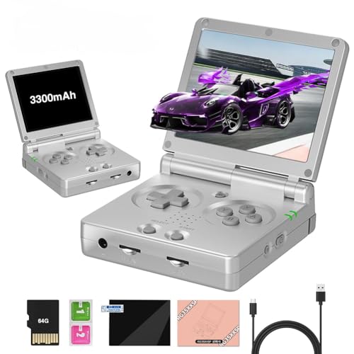 RG35XXSP Retro Handheld Spielkonsole, 3.5 Inch IPS Screen Linux System Emulator Konsole Unterstützt WiFi, Bluetooth und HD-TV-Ausgang, 64GB 5000+ Spiele 30 + Emulator Emulator Handheld Console RG35XXSP Retro Handheld Spielkonsole, 3.5 Inch IPS Screen Linux System Emulator Konsole Unterstützt WiFi, Bluetooth und HD-TV-Ausgang, 64GB 5000+ Spiele 30 + Emulator Emulator Handheld Console von Temoo