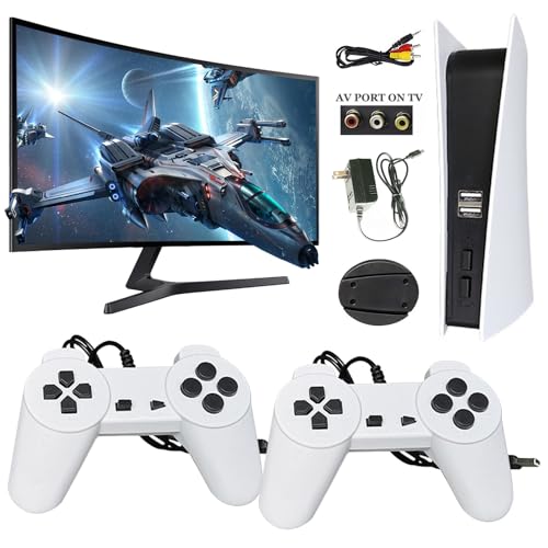 Temoo Retro Handheld Konsole, Retro Spielekonsole mit Game Station Dual Wired USB Controller, Handheld Spielkonsole Kann An Den Fernseher Angeschlossen Werden, für Kinder und Erwachsene von Temoo