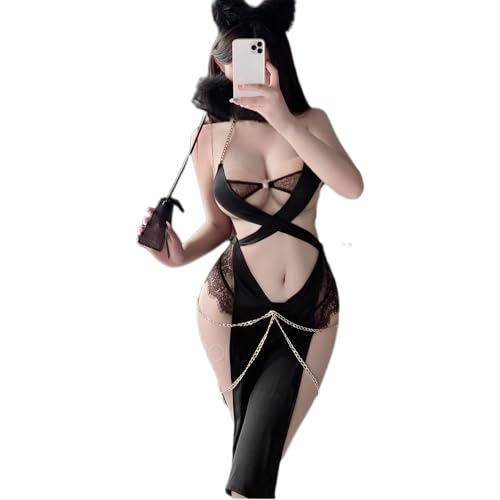 Temptshow Damen Ägyptische Königin Cosplay Kostüm Rollenspiel Kostüm Puppe Chinesische Anime Cheongsam Unterwäsche (Schwarz2) von Temptshow