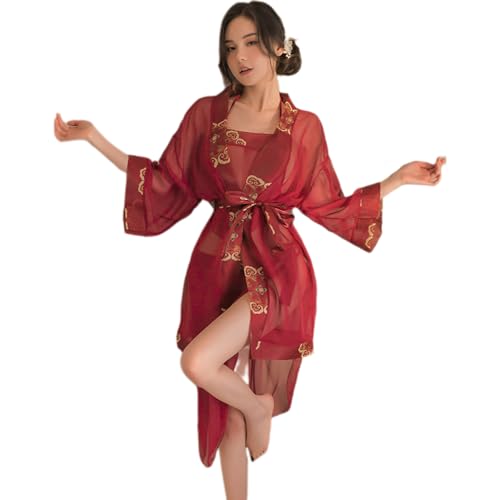 Temptshow Sexy Damen-Kostüm, Bauchtänzerin, Cosplay, chinesisches Retro-Kleid, Unterwäsche, Pyjama (rot5) von Temptshow