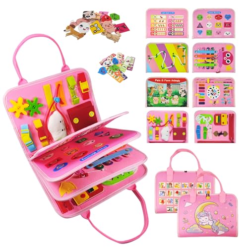TenFans Busy Board - Montessori-Spielzeug für 1-4 Jährige - Sensorische Spielzeuge - Geschenke für Mädchen zum Erlernen Feinmotorischer - Pädagogische Aktivitäten Reisespielzeug für Auto und Flugzeug TenFans Busy Board - Montessori-Spielzeug für 1-4 Jährige - Sensorische Spielzeuge - Geschenke für Mädchen zum Erlernen Feinmotorischer - Pädagogische Aktivitäten Reisespielzeug für Auto und Flugzeug von TenFans