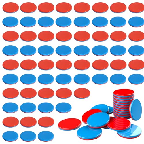 TenaLucy 100 Stück Wendeplättchen,Wendeplättchen Rot Blau Plastik Spielchips Wendeplättchen Zählchips Re Plastic Wendeplättchen Rechenhilfe Mathematik Plättchen Rechenhilfe（Rot und Blau） von TenaLucy