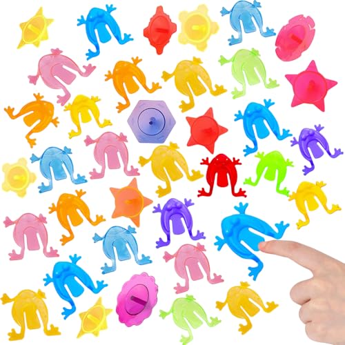 TenaLucy 150 Stücke Frösche Spielzeug,Springen Frosch Springende Frösche Spielzeug Finger Drücken spielzeug Spiel Plastikfröschespielzeug Kreisel,für Kinder Party ab 3 Jahren(Gelegentliche Farbe) von TenaLucy