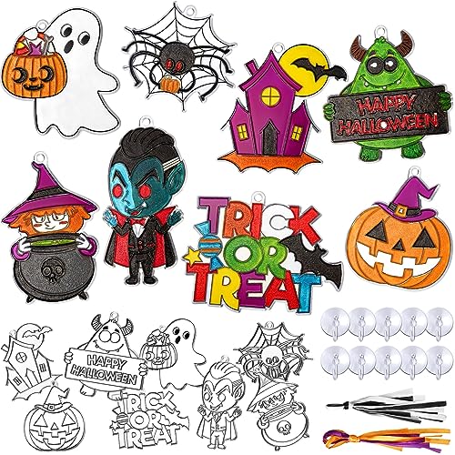 Tenare Halloween Bastelset für Kinder 16 Sets DIY Sonnenfänger Dekoration Fensterdeko für Süßes oder Saures Party Klassenzimmer Tenare Halloween Bastelset für Kinder 16 Sets DIY Sonnenfänger Dekoration Fensterdeko für Süßes oder Saures Party Klassenzimmer von Tenare