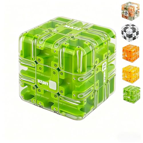Large Labyrinth 3D Puzzle Maze Cube, Puzzle Maze Cube Challenging Logic Puzzle Ball for Adults Teens (Green) von Tencipeda
