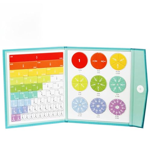Tencipeda Magnetic Fraction Disc Set, Magnetic Fraction Book with Tiles and Circles for Homeschooling Elementary School Early Math Skills von Tencipeda