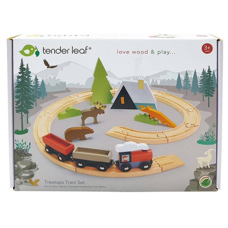 Eisenbahn-Set WILD PINES aus Holz in bunt von Tender Leaf Toys