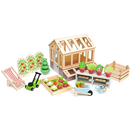 Tender Leaf Toys Gewächshaus (Holzspielzeug, Material Holz, Kinderspielzeug, fördert die Feinmotorik, Bunt) 7508371 von Tender Leaf Toys