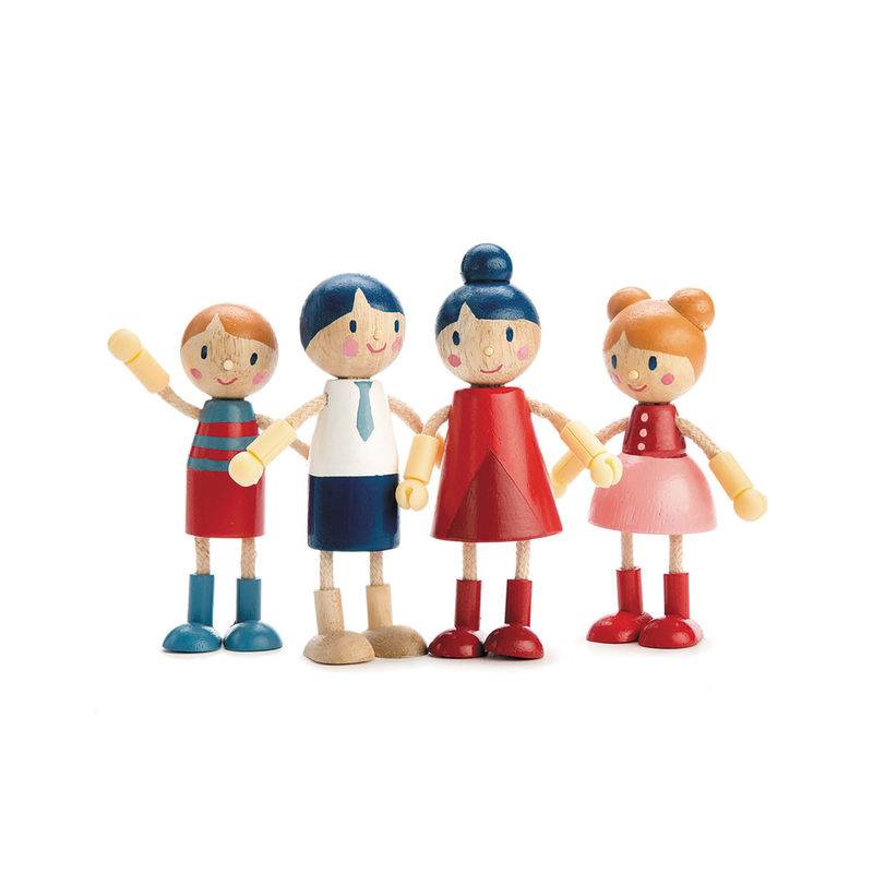 Puppenhaus-Familie FAMILIE DOLL 4-teilig aus Holz von Tender Leaf Toys