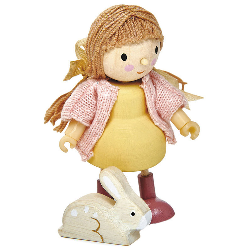 Puppenhaus-Figur AMY MIT HASE von Tender Leaf Toys
