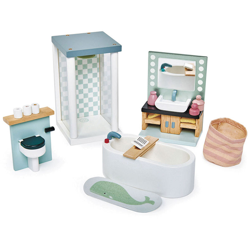 Puppenhaus-Möbel BADEZIMMER 16-teilig von Tender Leaf Toys