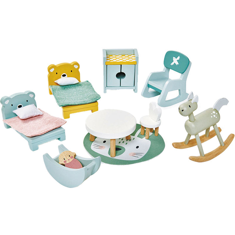 Puppenhaus-Möbel KINDERZIMMER 14-teilig von Tender Leaf Toys