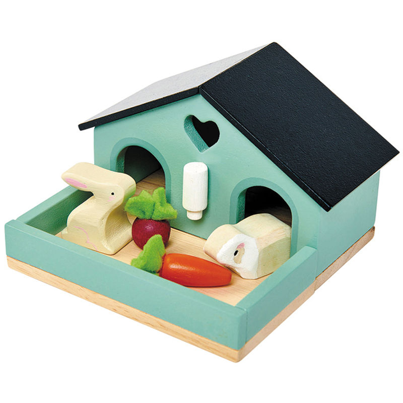 Puppenhaus-Zubehör KANINCHENSTALL 5-teilig von Tender Leaf Toys