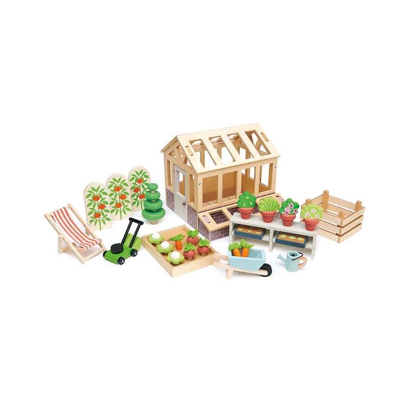 Spielwelt GEWÄCHSHAUS aus Holz von Tender Leaf Toys