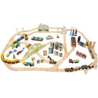 Tender Leaf 7508703 - Eisenbahnset 3 Landschaften, Mountain View-Zugset, Holz, 115-teilig von Tender Leaf Toys