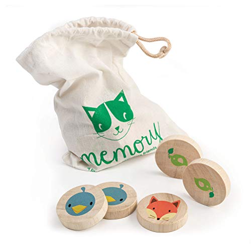Tender Leaf Memory-Spiel Tiere, Holzscheiben (16), Kid, Mehrfarbig, 7.76 x 6.5 x 0.39 cm von Tender Leaf Toys
