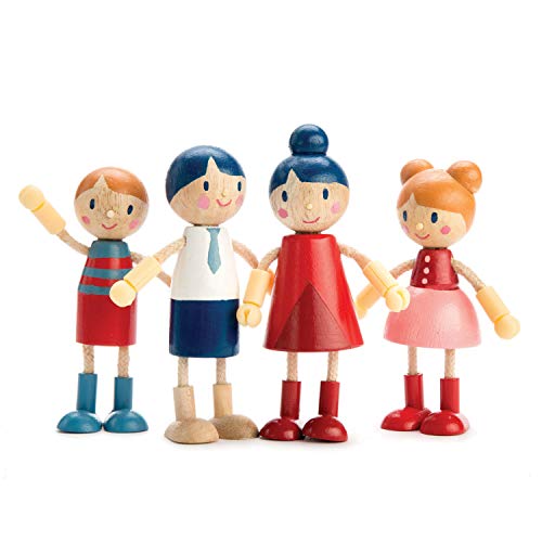 Tender Leaf Toys Doll Familie (Holzspielzeug, Material Holz, Kinderspielzeug, fördert die Feinmotorik, Bunt) 7508142 von Tender Leaf Toys