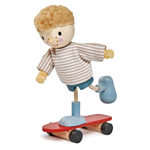 Tender Leaf Toys Edward and his Skateboard – Flexibles Puppenhaus aus Holz, Mehrfarbig, Kinder One Size, TL8145 von Tender Leaf Toys