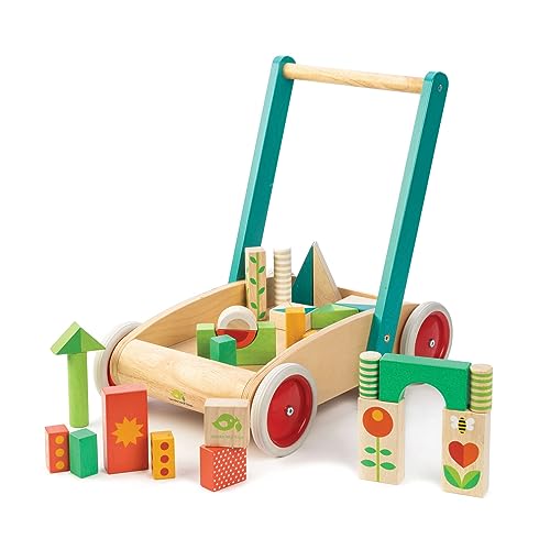 Tender Leaf Toys Lauflernhilfe aus Holz mit Bausteinen von Tender Leaf Toys