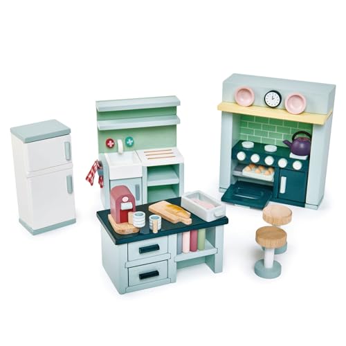 Tender Leaf Toys Puppenhaus-Küchenmöbel – Küchenmöbel aus Holz mit Aga, Spüle, Kühlschrank und Inseleinheit für Puppen, 10-12 cm hoch Tender Leaf Toys Puppenhaus-Küchenmöbel – Küchenmöbel aus Holz mit Aga, Spüle, Kühlschrank und Inseleinheit für Puppen, 10-12 cm hoch von Tender Leaf Toys