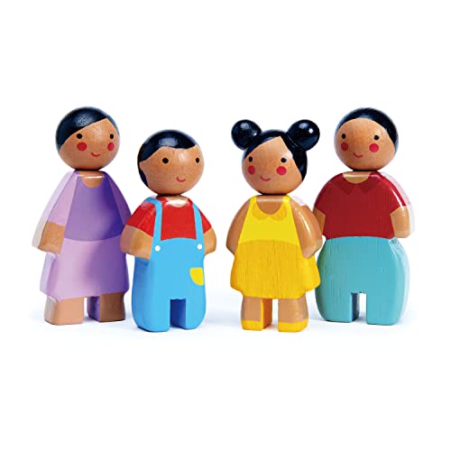 Tender Leaf Toys Sunny Doll Familie (Holzspielzeug, Material Holz, Kinderspielzeug, unterstützt die Feinmotorik, Bunt) 7508147 von Tender Leaf Toys