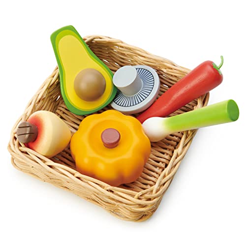 Tender Leaf Toys Veggie Korb – Spielzeug Lebensmittel in einem Weidenkorb, perfekt für Kinder, Einkaufstag, Rollenspiel und Rollenspiele Tender Leaf Toys Veggie Korb – Spielzeug Lebensmittel in einem Weidenkorb, perfekt für Kinder, Einkaufstag, Rollenspiel und Rollenspiele von Tender Leaf Toys