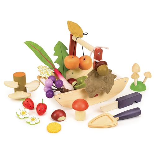 Tender Leaf Toys - Wild Wood Futterschlepper - Holz Natur Spielset mit 15 Pretend Forest Funds - Inklusive Taschenmesser, Kelle, Rezeptbroschüre - Fördert fantasievolles Spielen, weckt Neugier - Alter Tender Leaf Toys - Wild Wood Futterschlepper - Holz Natur Spielset mit 15 Pretend Forest Funds - Inklusive Taschenmesser, Kelle, Rezeptbroschüre - Fördert fantasievolles Spielen, weckt Neugier - Alter von Tender Leaf Toys